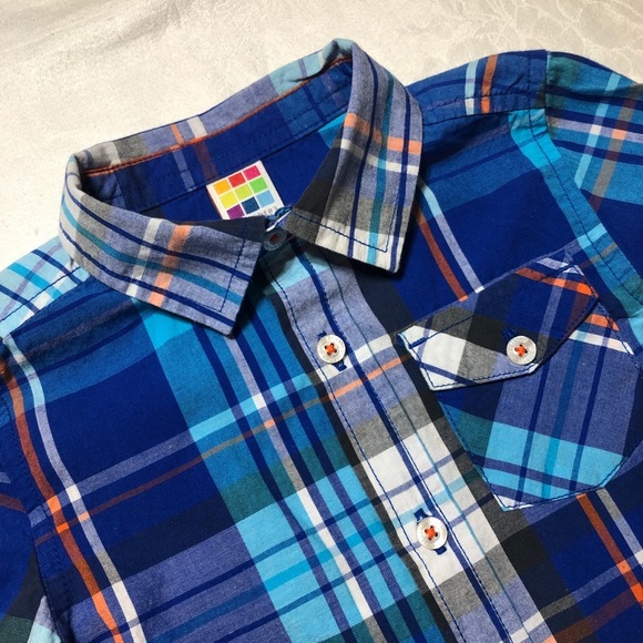 Healthtex Pocketed Plaid Long Sleeve Button Down - Picture 2 of 6